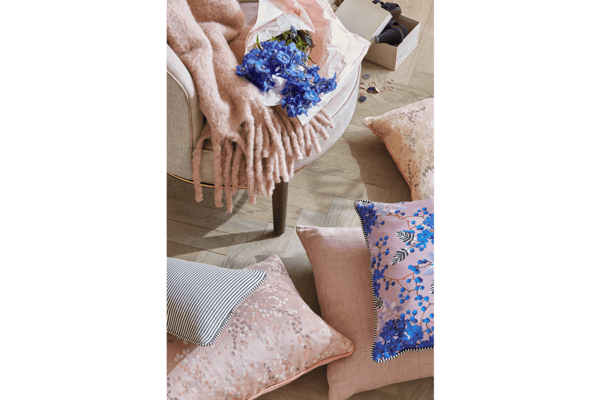 Mathea wool blanket with herringbone pattern