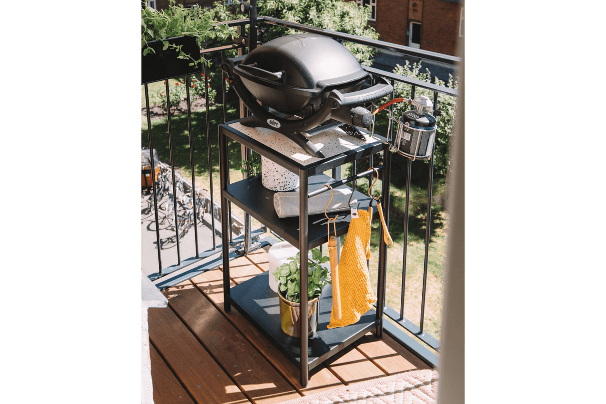 Dora metal barbecue table with super stone top 50 x 40 cm