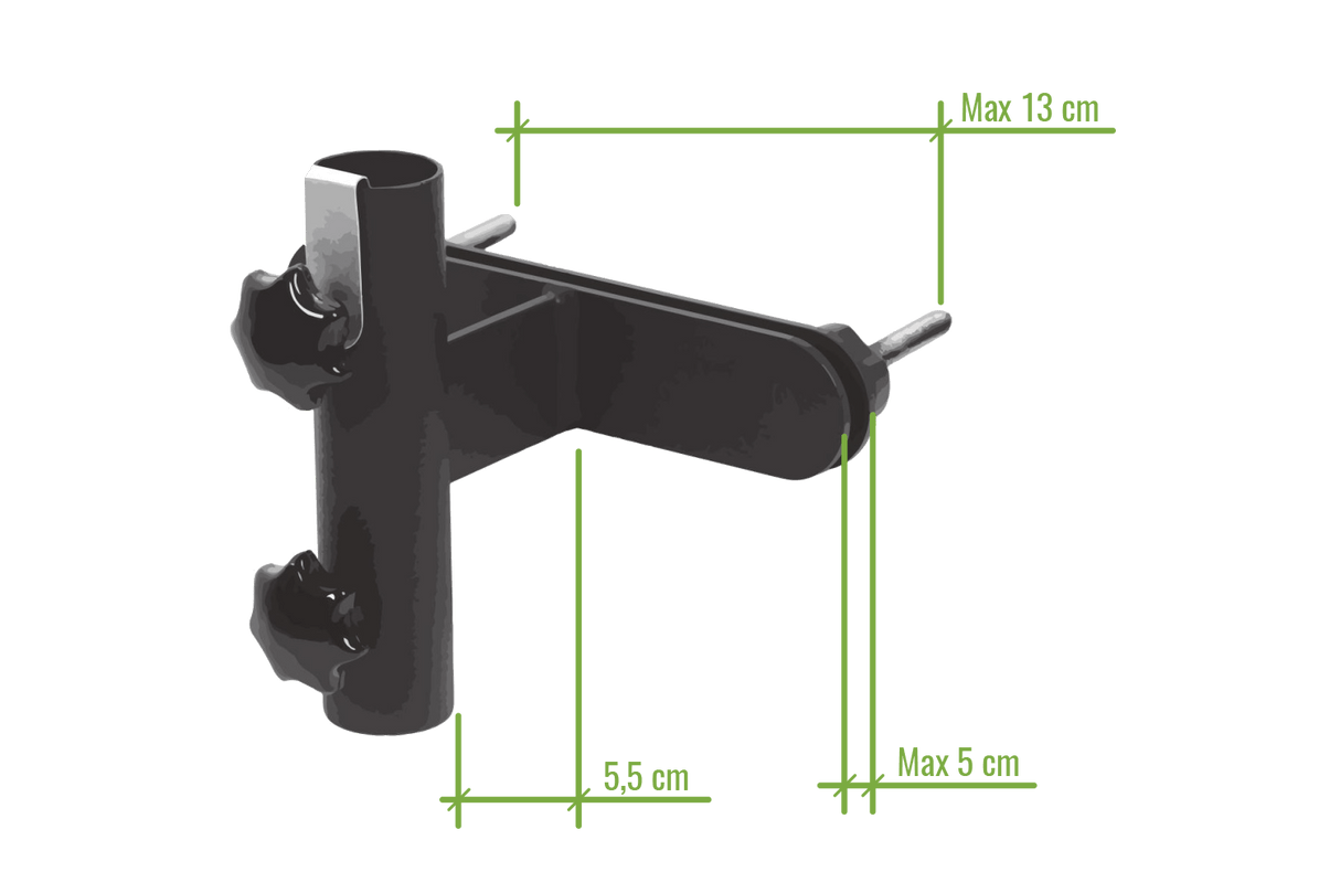 Frey parasol bracket for vertical bars