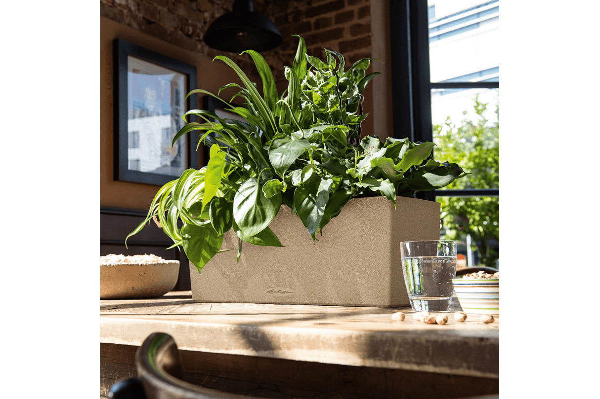 Stone balcony flower box with self watering system 50 cm
