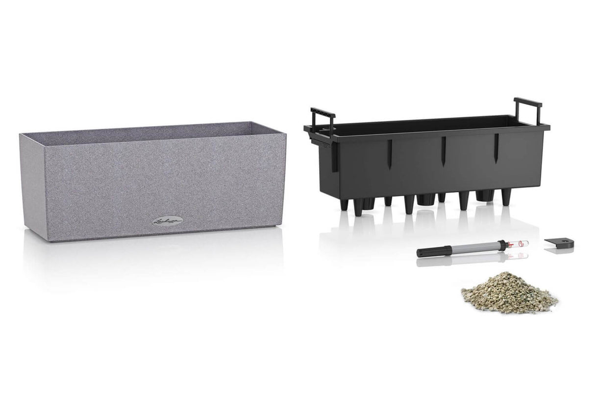 Stone balcony flower box with self watering system 50 cm