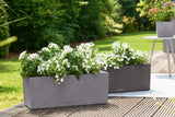 Stone balcony flower box with self watering system 80 cm