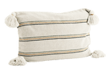 Pillowcase with 3 colored stripes and tassels 40 x 60 cm
