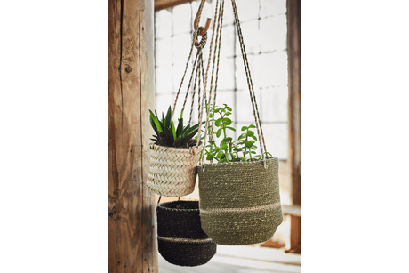 Hanging basket in seagrass