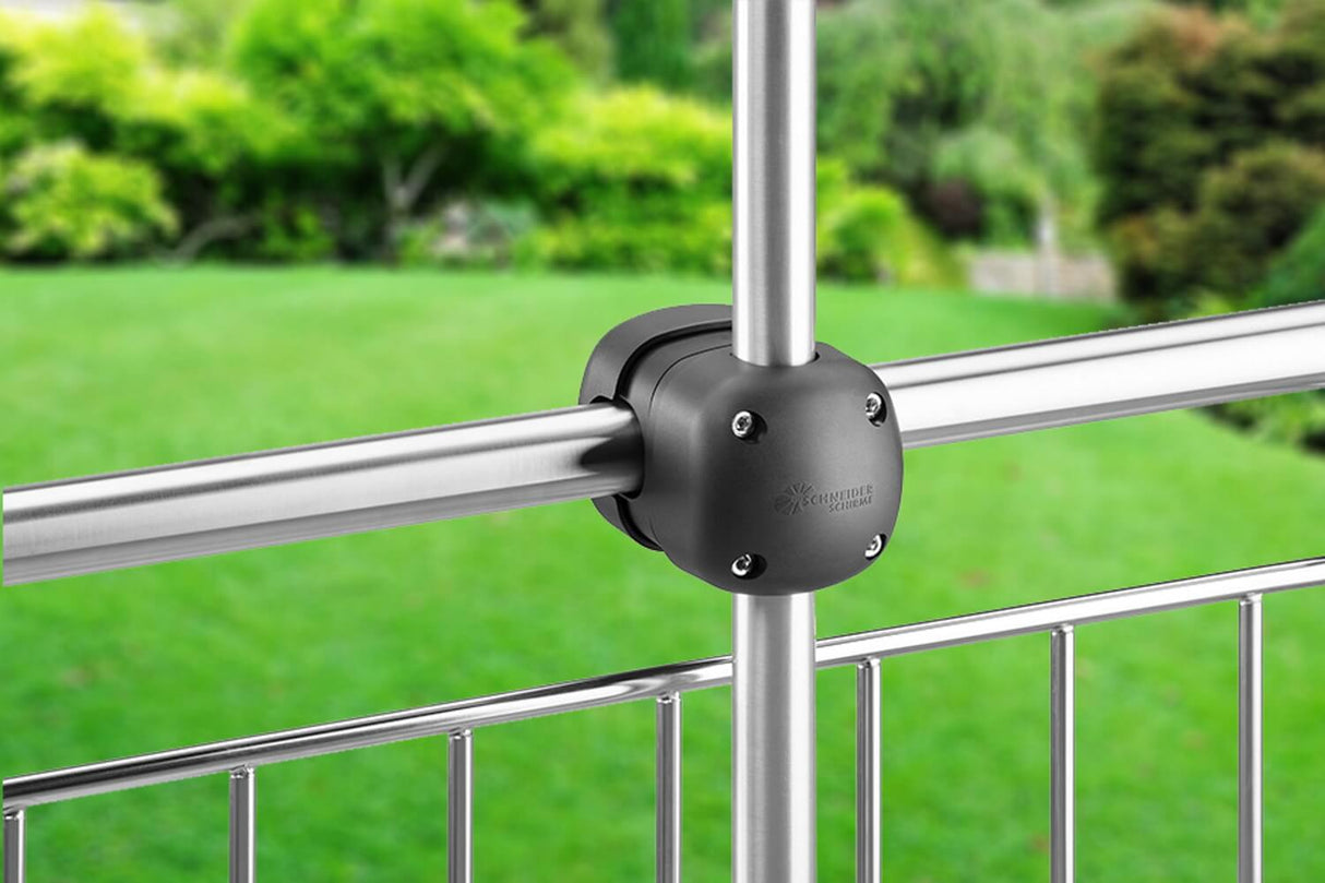 Maxi parasol bracket for round railings