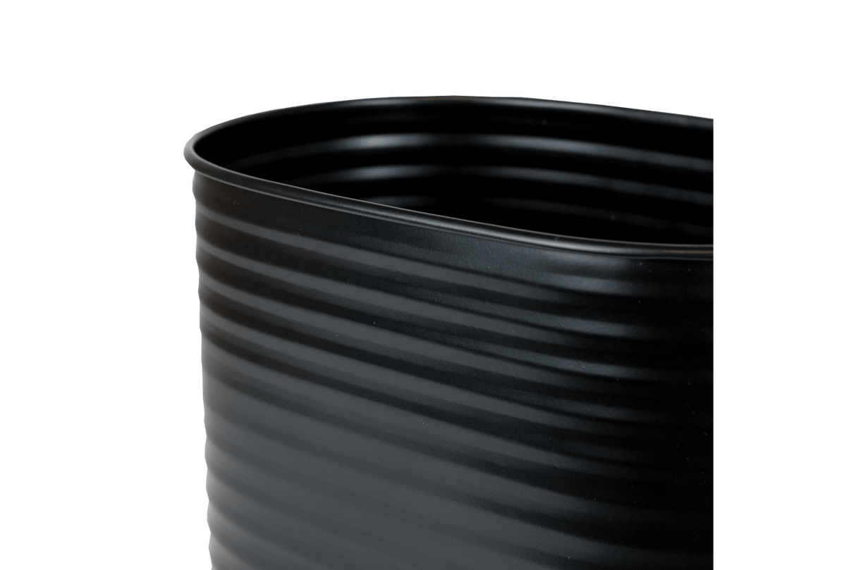 Ovalina Rillo black plant box for wall grid 30 x 17 cm