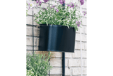 Ovalina black plant box for wall grid 30 x 17 cm