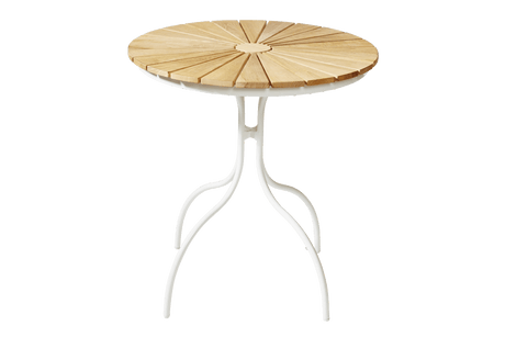 Cafe table in teak with aluminum frame Ø80 cm