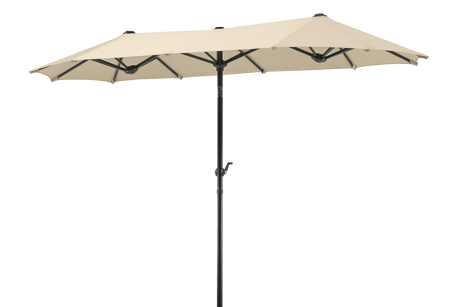 Salerno solid color parasol with hoist and tilt 300 x 150 cm