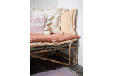 Striped pillowcase with frills honey 50 x 50 cm