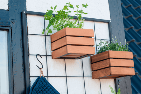 Mille teak plant box for wall grid 17 x 17 cm