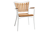 Teak chair with aluminum frame