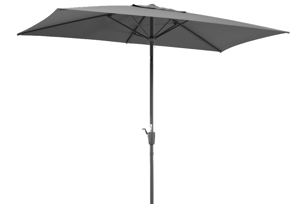 Tunis solid color parasol with hoist and tilt 270 x 150 cm